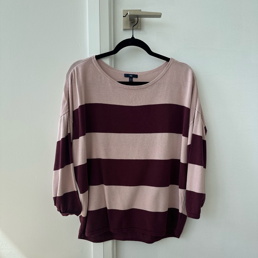 GAP Pink/Burgundy Striped Sweater (US M)